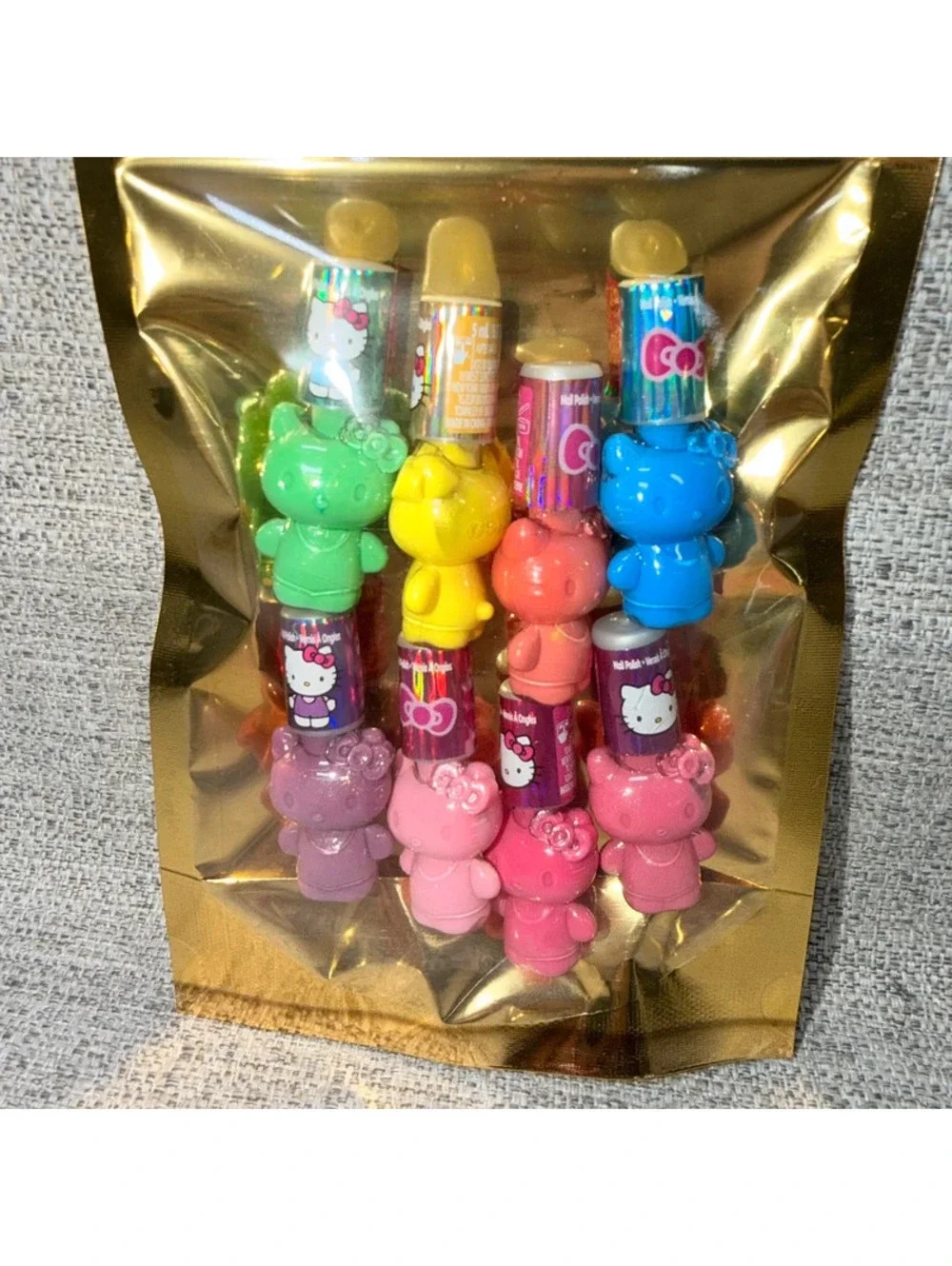 Hello Kitty Nail Polish Lot 8 Colors Sanrio Figural Bottles Collectible New